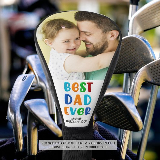 Schattigee BESTE PAPA OOIT Foto Kleurrijk Golfheadcover