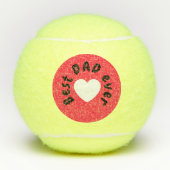 Schattigee beste papa ooit rood en wit hart liefde tennisballen (Voorkant)