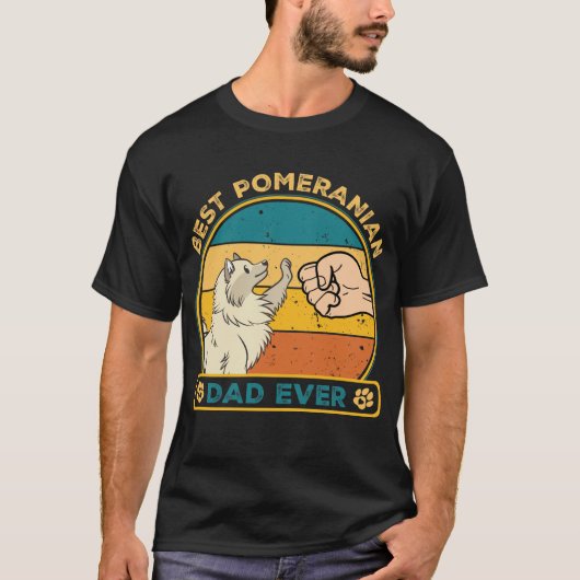Schattigee beste Pommerse hondenvader T-shirt (Voorkant)
