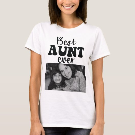 Schattigee beste tante ooit gepersonaliseerde foto t-shirt (Voorkant)