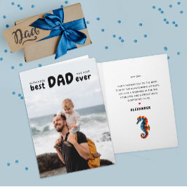 Schattigee beste vader ooit Vaderdag zeepaardfoto Kaart