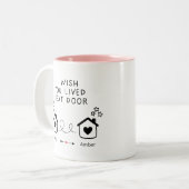 Schattigee beste vriend lange afstand vriendschap tweekleurige koffiemok (Voorkant links)