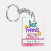 Schattigee beste vrienden voor altijd typografie sleutelhanger (Voorkant Links)