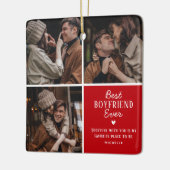 Schattigee Beste 'Vriendje' Ooit 3 Photo Collage Keramisch Ornament (Links)