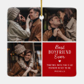 Schattigee Beste 'Vriendje' Ooit 3 Photo Collage Keramisch Ornament (Achterkant)