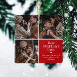 Schattigee Beste 'Vriendje' Ooit 3 Photo Collage Keramisch Ornament<br><div class="desc">Creëer je eigen 'beste vriendje ooit' cadeau met deze leuke fotocollage kerstversiering. Met 3 foto's naar keuze,  de tekst 'Best Boyfriend Ever',  een lief citaat,  een schattig klein hartje en naam.</div>