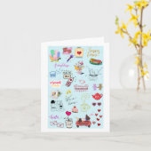 Schattigee Besties Collage Funny Galentine's Kaart (Gele Bloem)