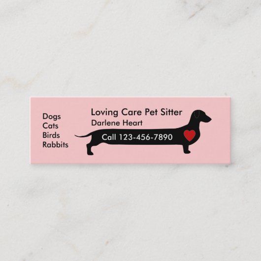 Schattigee betaalbare Visitekaartjes voor dierenop (Voorkant)