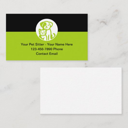 Schattigee betaalbare Visitekaartjes voor dierenop (Voorkant / Achterkant)