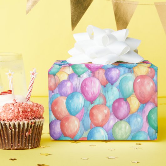 Schattigee betegelde ballonpatroonpartij cadeaupapier (Verjaardagsfeest)