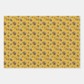 Schattigee betegelde bijenpatroonpartij inpakpapier vel (Voorkant 3)