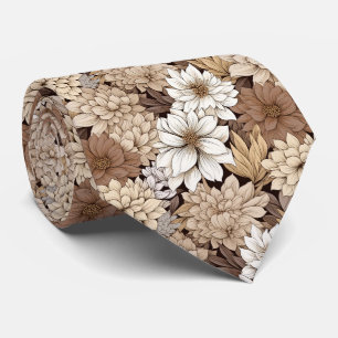 Schattigee betegelde boho bloemen betegelde patro stropdas