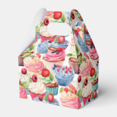 Schattigee betegelde cupcake partij bedankdoosjes (Achterkant)