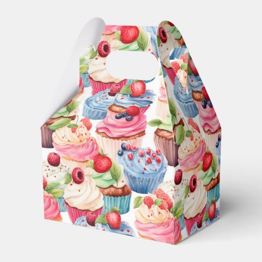 Schattigee betegelde cupcake partij bedankdoosjes (Achterkant)