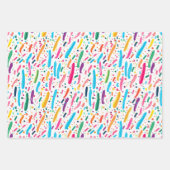 Schattigee betegelde kleurrijke sprinkles partij inpakpapier vel (Voorkant 3)