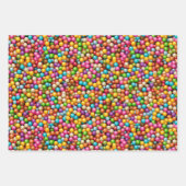 Schattigee betegelde kleurrijke sprinkles partij inpakpapier vel (Voorkant)