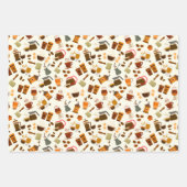 Schattigee betegelde koffiepatroonpartij inpakpapier vel (Voorkant)