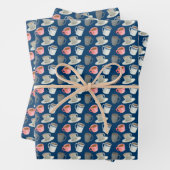 Schattigee betegelde koffiepatroonpartij inpakpapier vel (In situ)