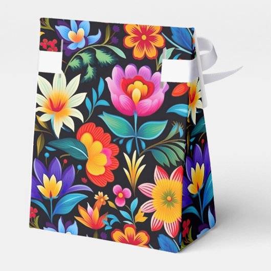 Schattigee betegelde Mexicaanse fiesta bloemen Bedankdoosjes (Achterkant)