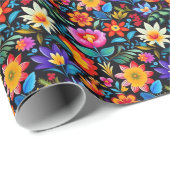 Schattigee betegelde Mexicaanse fiesta bloemen Cadeaupapier (Rol Hoek)