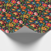 Schattigee betegelde Mexicaanse fiesta bloemen Cadeaupapier (Hoek)