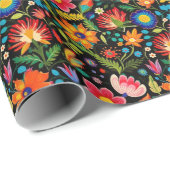 Schattigee betegelde Mexicaanse fiesta bloemen Cadeaupapier (Rol Hoek)