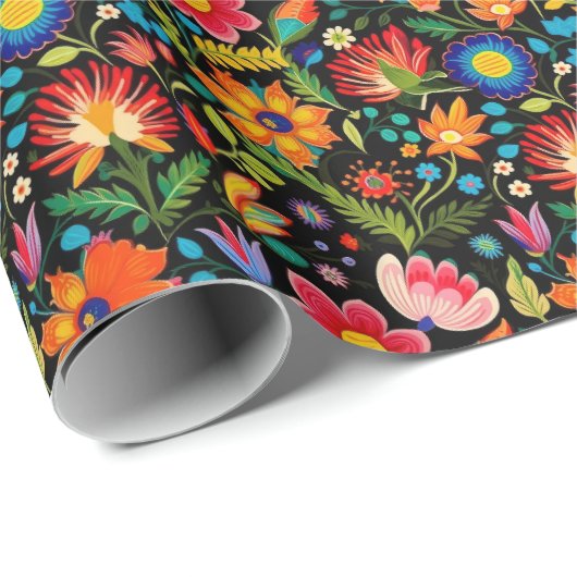 Schattigee betegelde Mexicaanse fiesta bloemen Cadeaupapier (Rol Hoek)