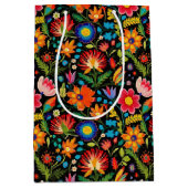 Schattigee betegelde Mexicaanse fiesta bloemen Medium Cadeauzakje (Voorkant)