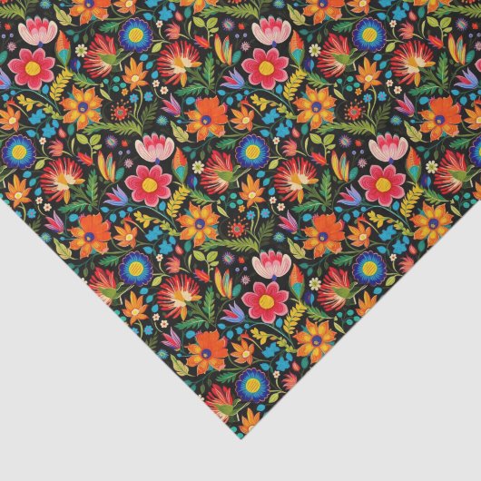Schattigee betegelde Mexicaanse fiesta bloemen Tissuepapier (Detail)
