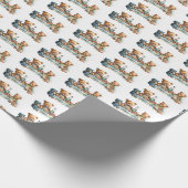 Schattigee betegelde picknick beren partij cadeaupapier (Hoek)