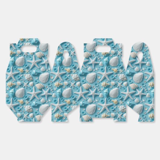 Schattigee betegelde Seashell Pattern Beach Party Bedankdoosjes (Ongevouwen)