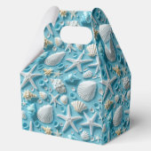 Schattigee betegelde Seashell Pattern Beach Party Bedankdoosjes (Achterkant)