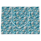 Schattigee betegelde Seashell Pattern Beach Party  Groot Cadeauzakje (Voorkant)