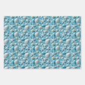 Schattigee betegelde Seashell Pattern Beach Party Inpakpapier Vel (Voorkant 3)