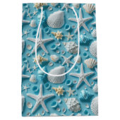 Schattigee betegelde Seashell Pattern Beach Party Medium Cadeauzakje (Voorkant)