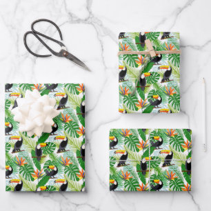 Schattigee betegelde Toucan party tropical bird Inpakpapier Vel