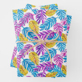 Schattigee betegelde Tropische bladpatroonpartij Inpakpapier Vel (In situ)