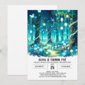 Schattigee betoverde bossen digitale verjaardag kaart (Voorkant / Achterkant)