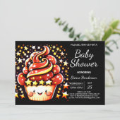 Schattigee betoverde Custom Muffin Boy Baby shower Kaart (Staand voorkant)