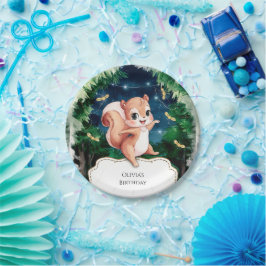 Schattigee betoverde eekhoorn Verjaardag Papieren Bordje