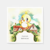 Schattigee betoverde kippenverjaardag servet (Voorkant)