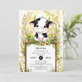 Schattigee betoverde Koe Verjaardag Kaart (Staand voorkant)