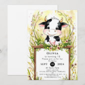 Schattigee betoverde Koe Verjaardag Kaart (Voorkant / Achterkant)