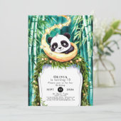Schattigee betoverde pastel panda verjaardag kaart (Staand voorkant)