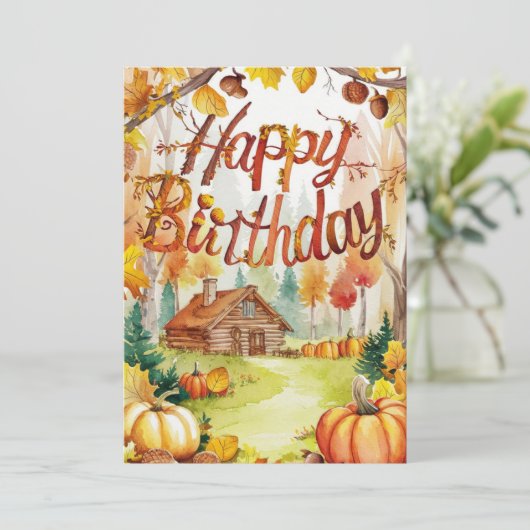 Schattigee betoverde pompoen Herfst Herfst Happy B Kaart (Staand voorkant)