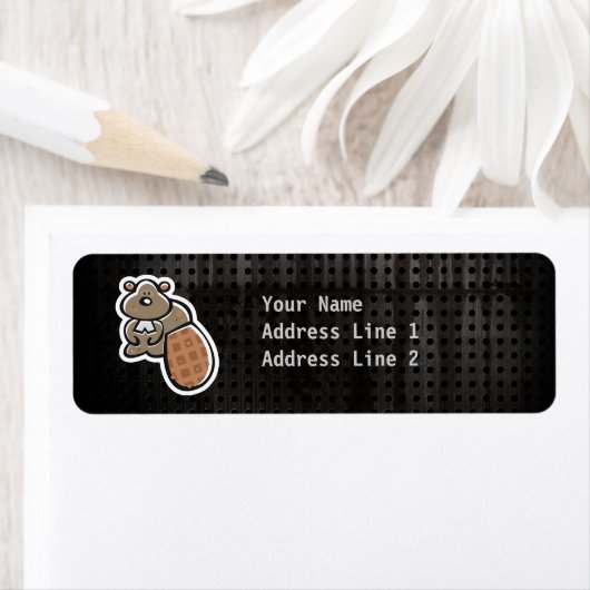 Schattigee bever; cool etiket (Insitu)