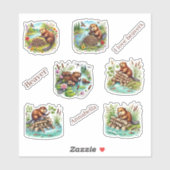 Schattigee bever dierenvrienden sticker (Vel)