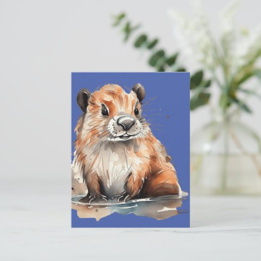 Schattigee bever Platte Kaart (Staand voorkant)