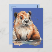 Schattigee bever Platte Kaart (Voorkant / Achterkant)