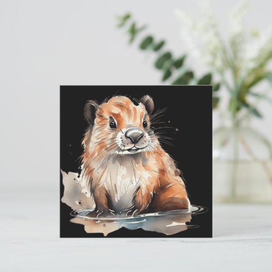 Schattigee bever Platte Kaart (Staand voorkant)